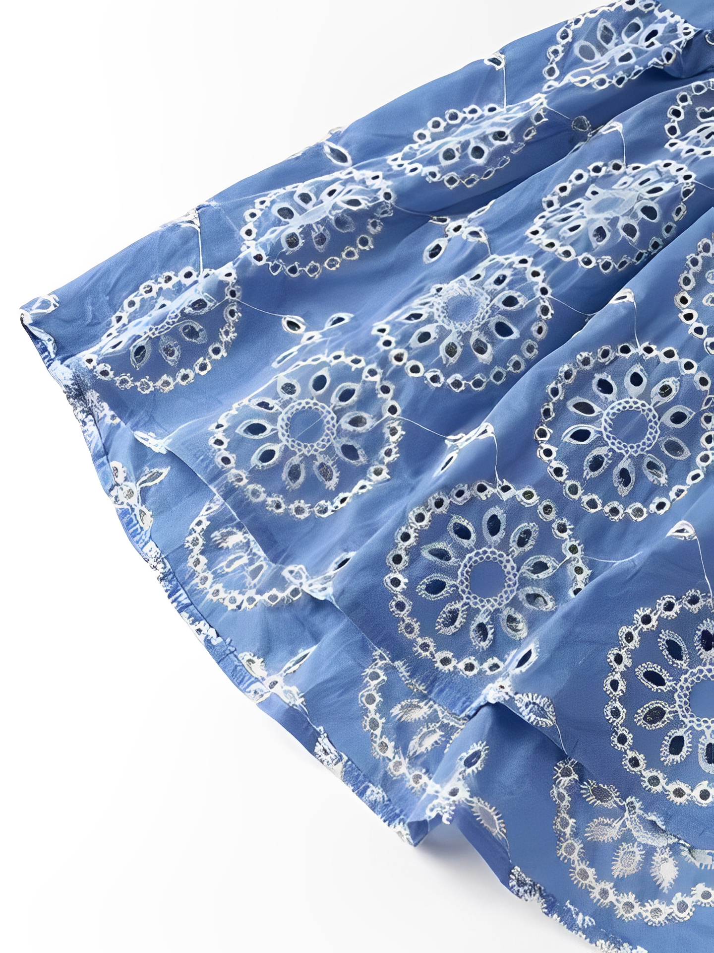 Vestido Feminino Longo Laise Recortes na Cintura e Babados - Catarina