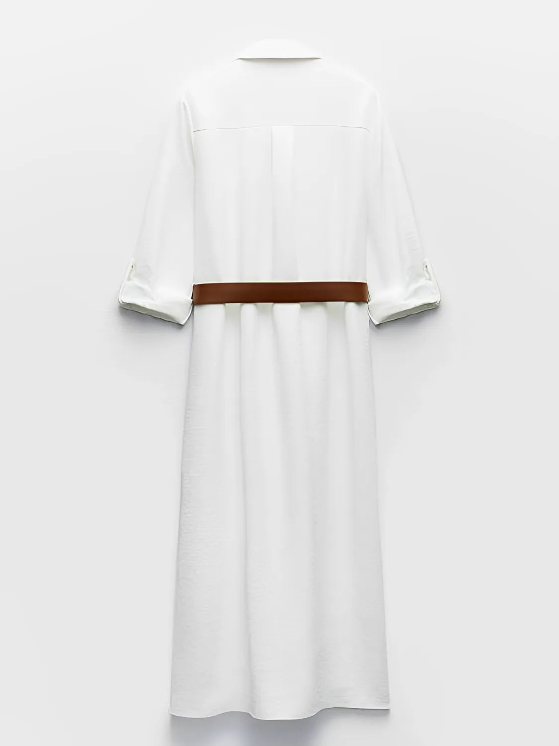Vestido Feminino Chemise Decote em V com Abertura Frontal em Botões - Alexandra
