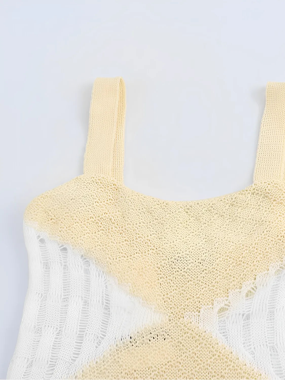 Vestido Feminino Longo de Tricô Vazado com Alças Finas - Helena