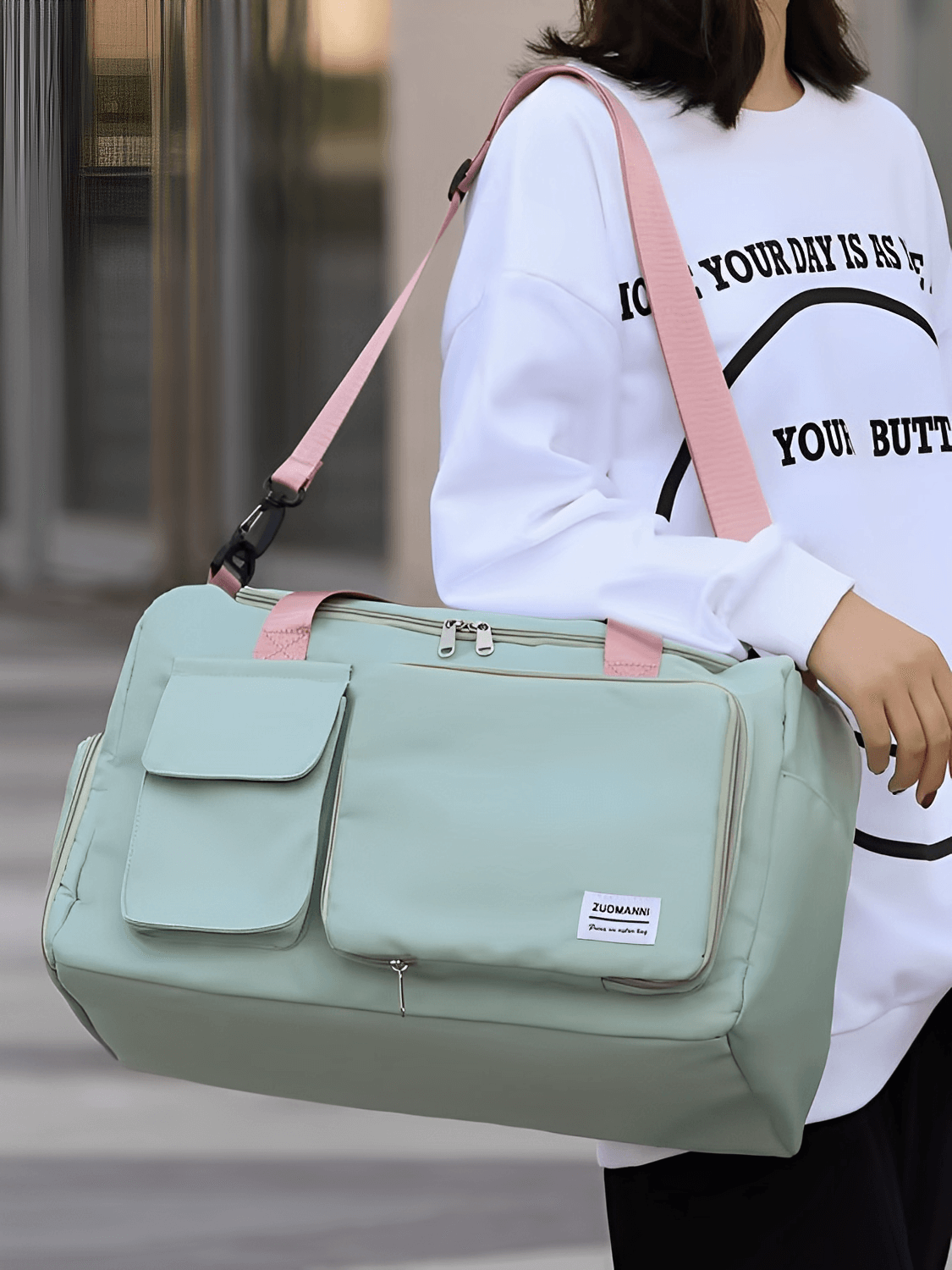 Bolsa Mala Feminina Grande Impermeável com Bolsos Multifuncionais – Kelly