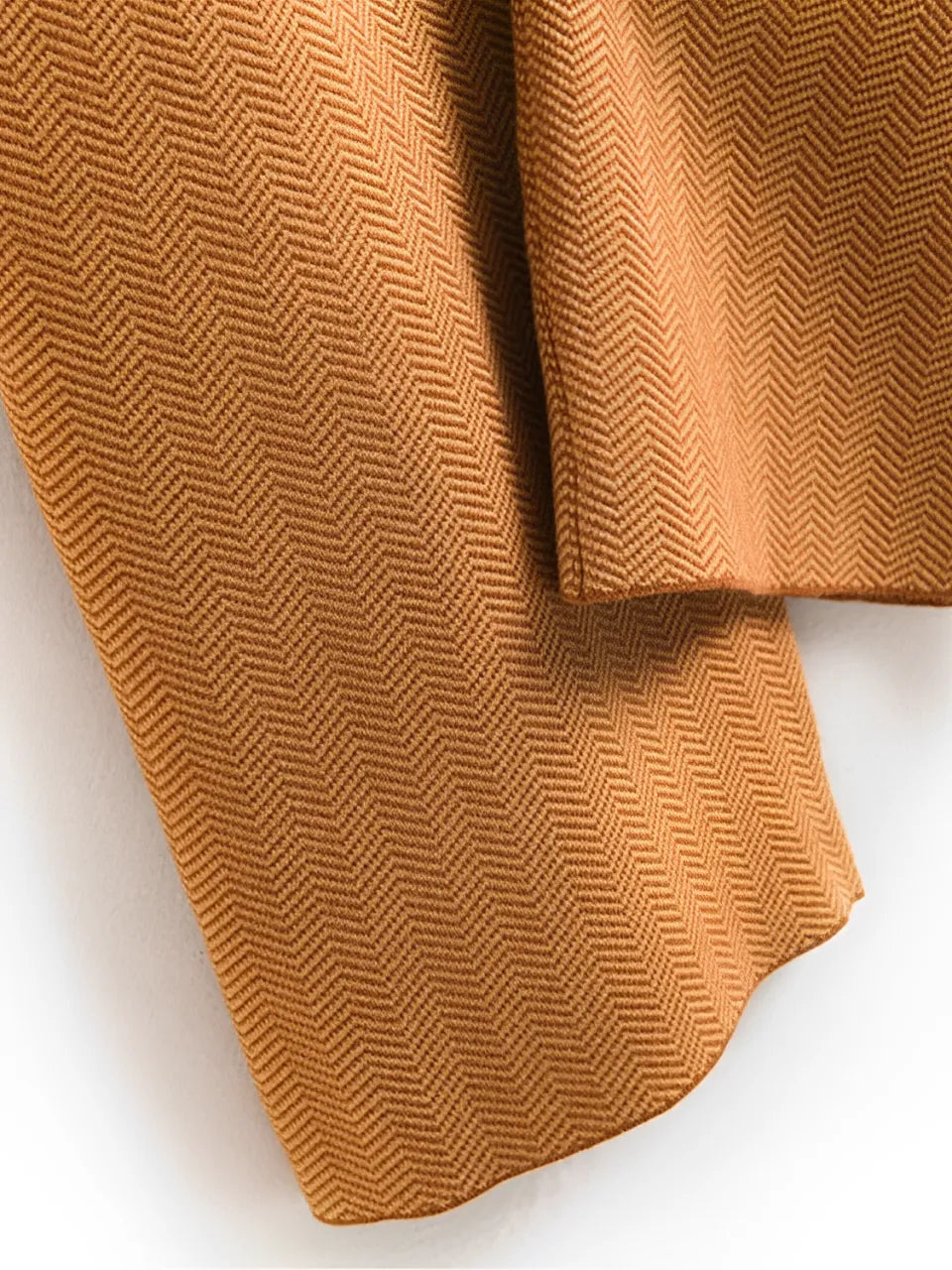 Calça Feminina Wide de Lã Texturizada com Cadarço na Cintura - Hellen