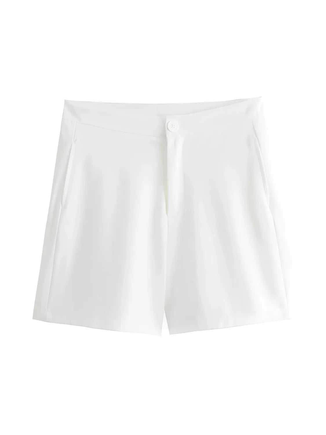 Conjunto Feminino Alfaiataria Blusa com Abotoamento Frontal e Shorts Cintura Alta - Ava