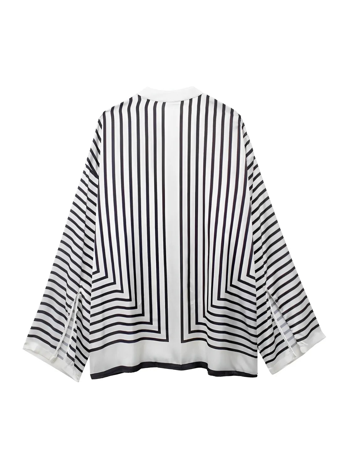 Camisa Feminina Bata Listrada com Manga Flare - Giulia