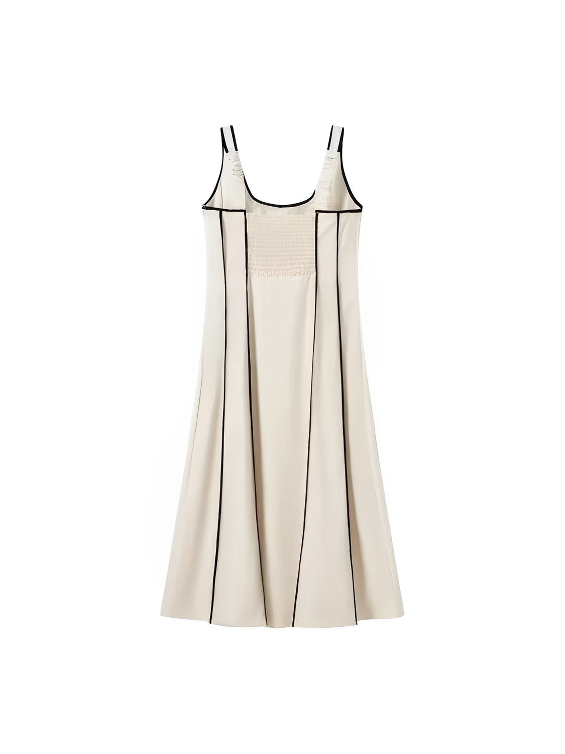 Vestido Feminino Midi com Decote Canoa e Listras em Relevo - Ariadne