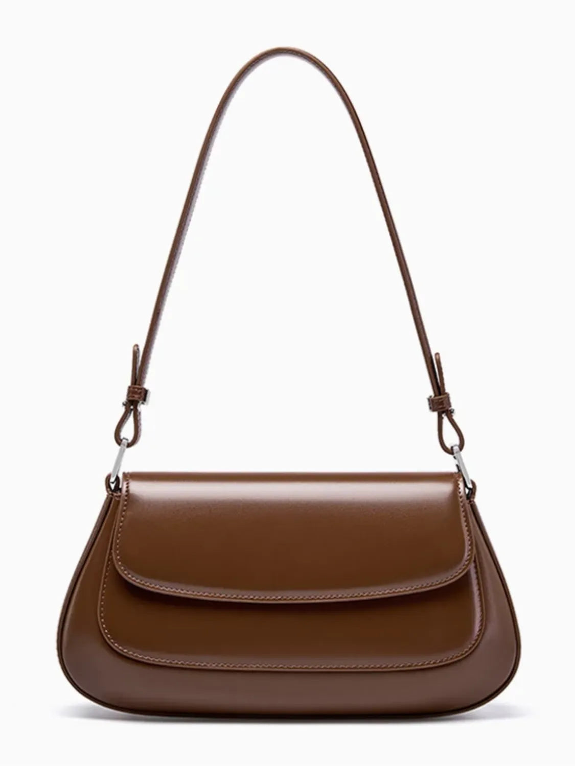 Bolsa Feminina Baguete Tiracolo em Couro Genuíno com Alça Ajustável - Briana [FRETE FULL]