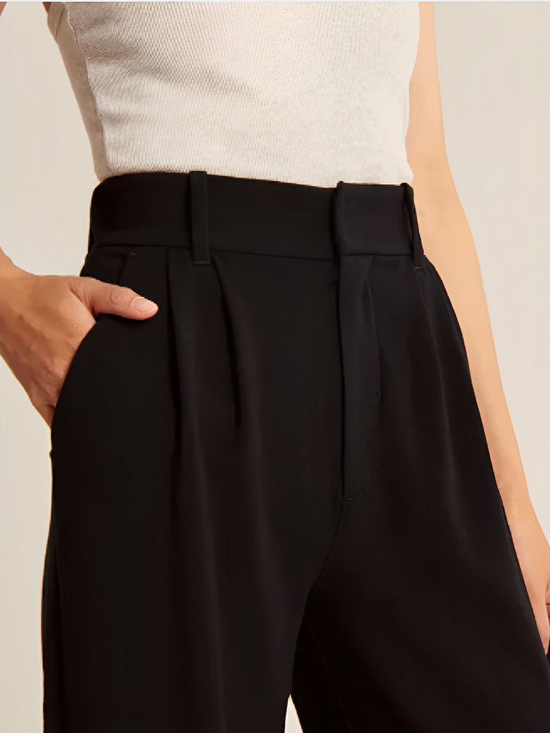 Calça Feminina de Alfaiataria com Cintura Alta e Modelagem Wide Leg – Samira