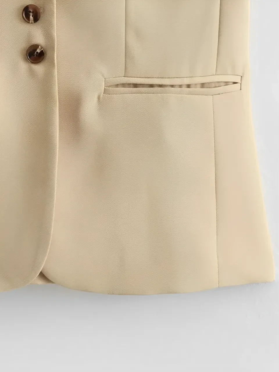 Conjunto Feminino Alfaiataria com Colete Abotoado e Saia Longa Fluida - Anabelle