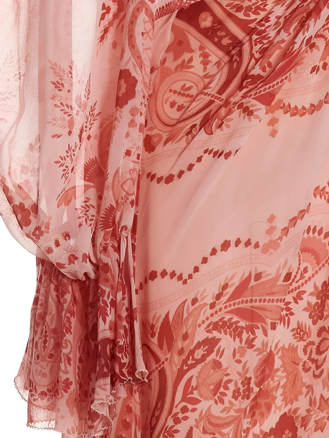 Vestido Feminino Longo Estampado de Manga Longa e Acinturado - Clarisse