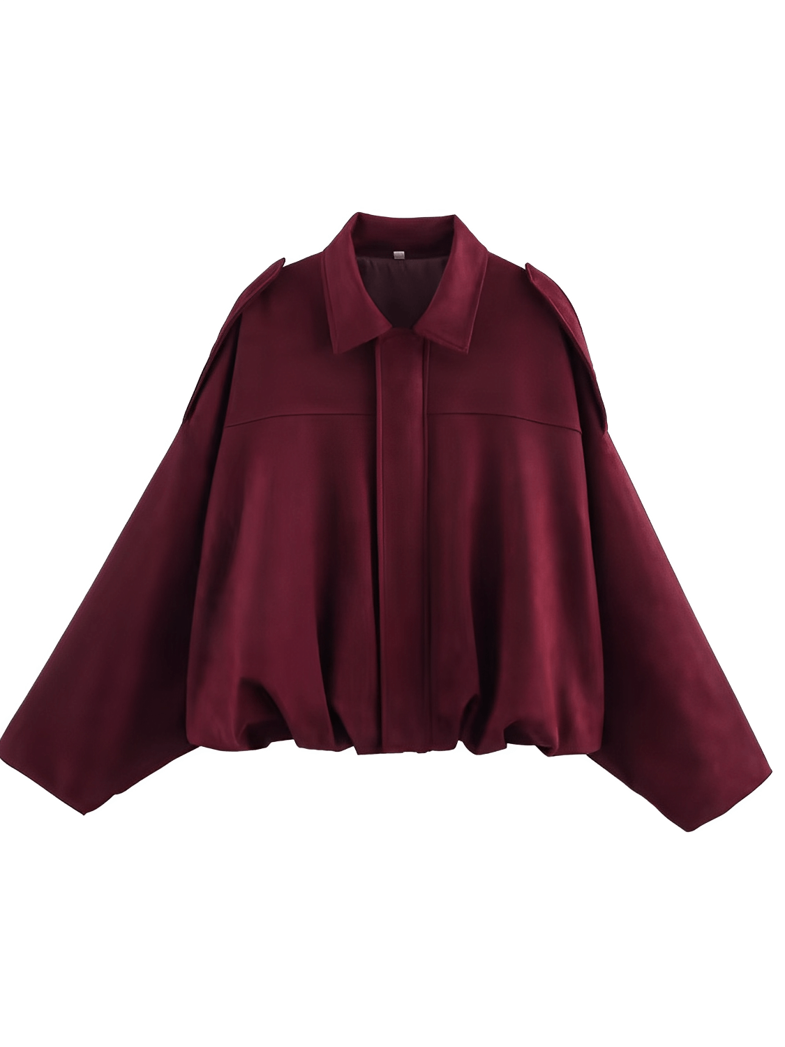 Jaqueta Feminina Bomber Oversized em Camurça com Zíper e Recortes nos Ombros – Ione