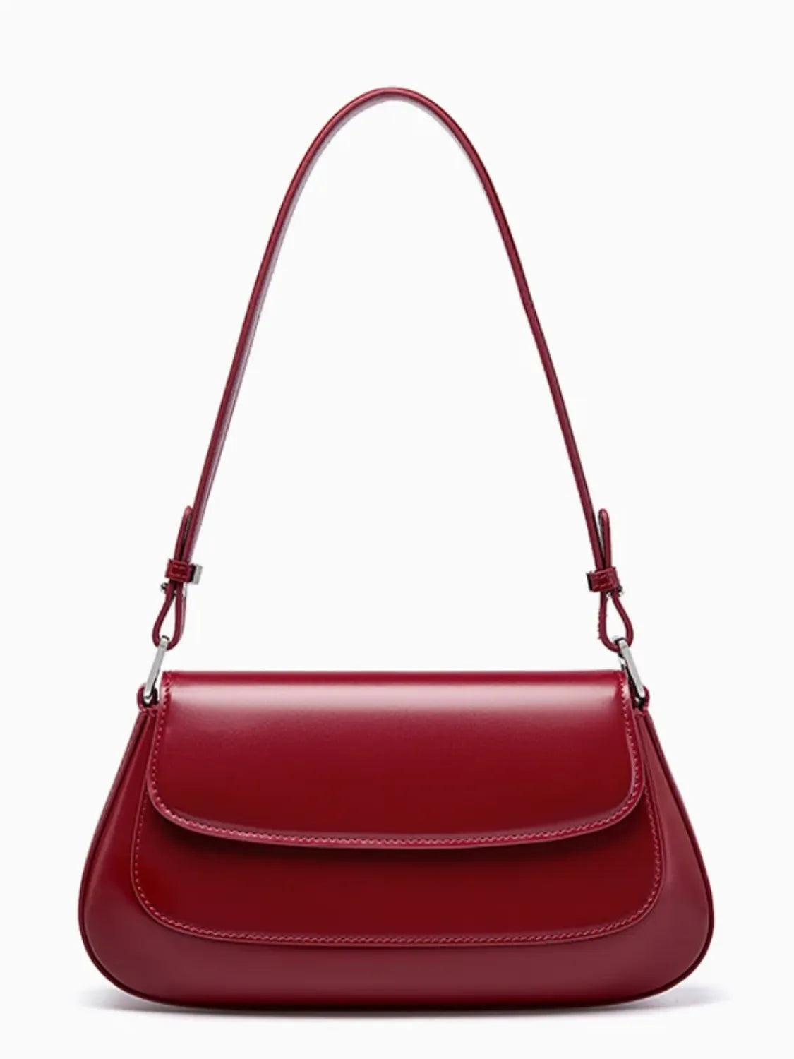 Bolsa Feminina Baguete Tiracolo em Couro Genuíno com Alça Ajustável - Briana [FRETE FULL]