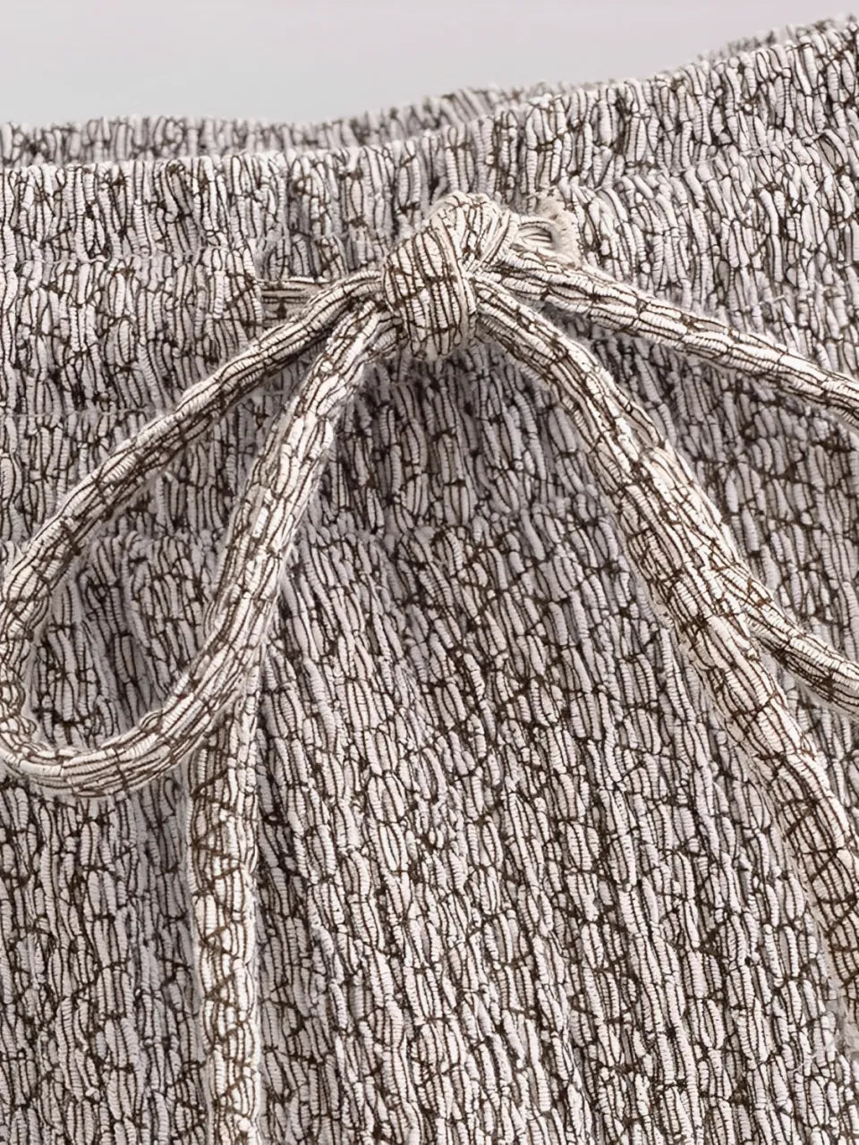Conjunto Feminino Texturizado Blusa Ombro Caído e Calça Pantalona - Wendy