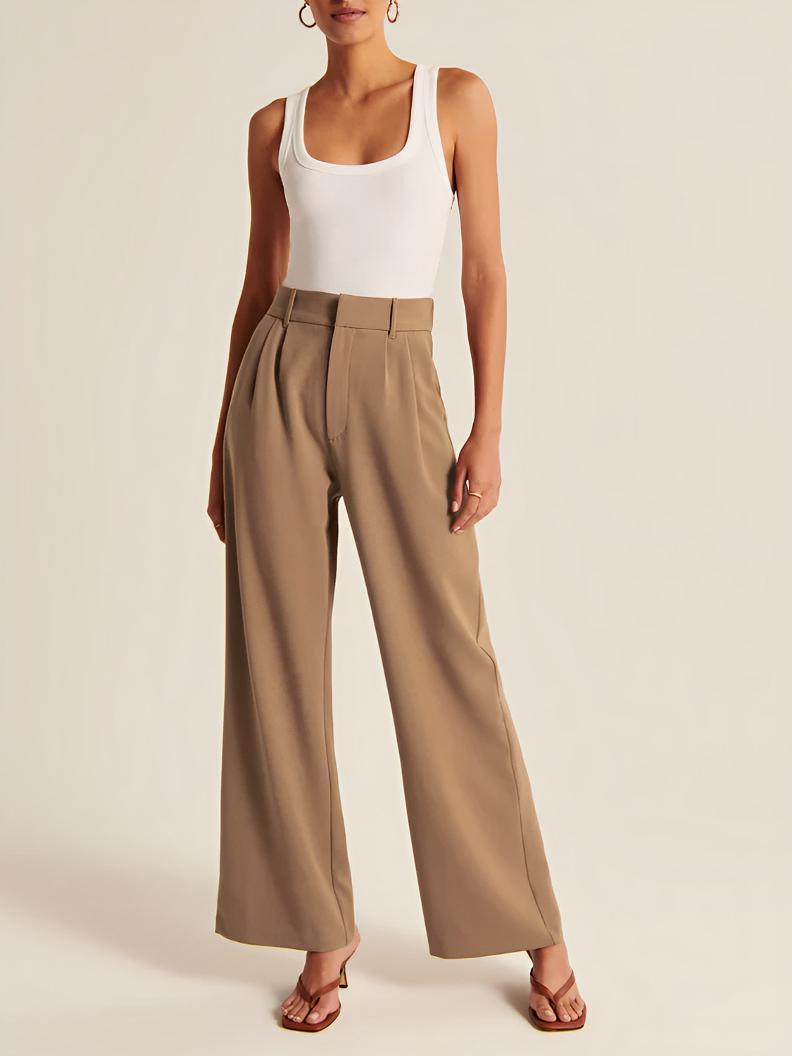 Calça Feminina de Alfaiataria com Cintura Alta e Modelagem Wide Leg – Samira