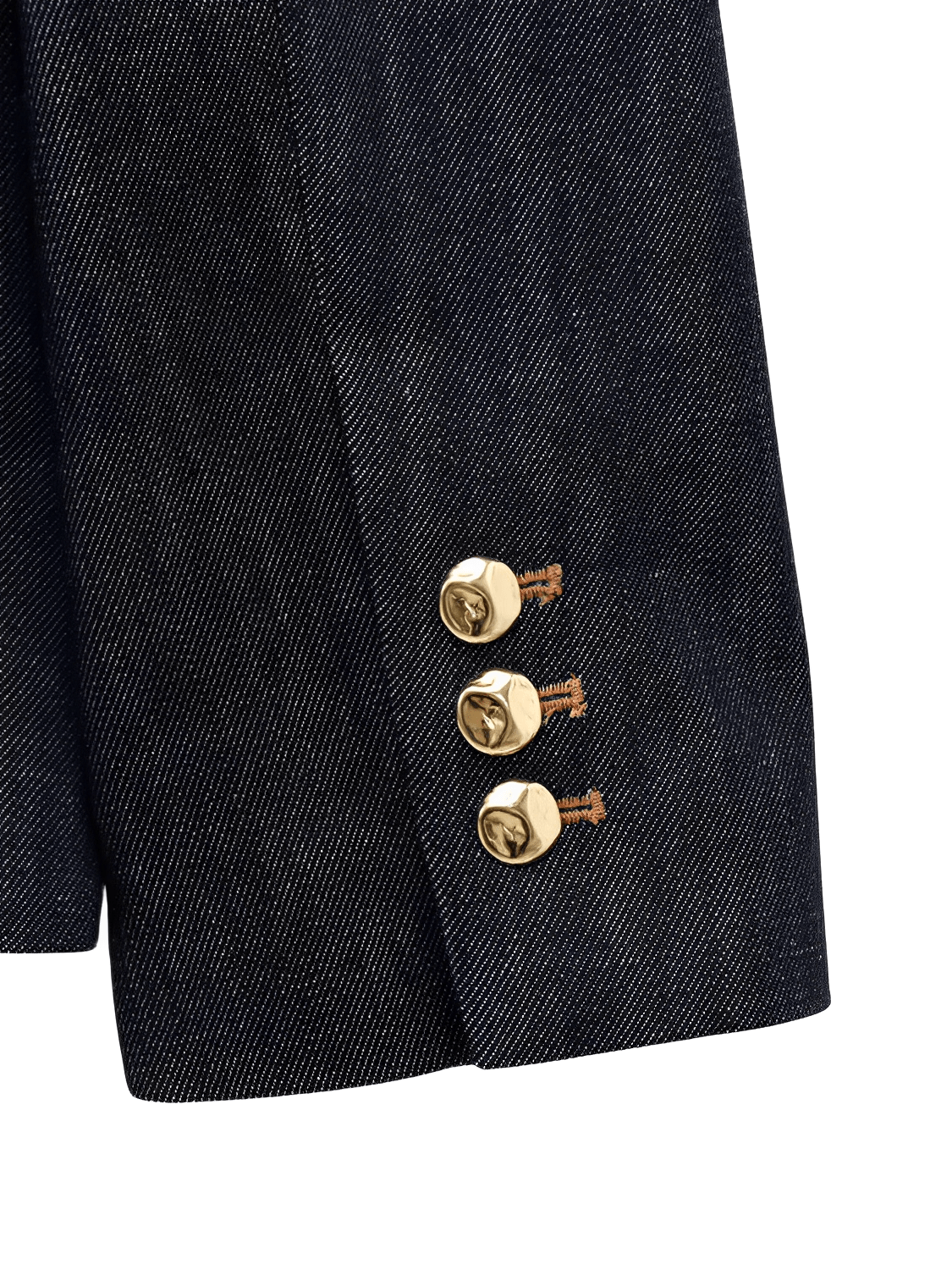 Conjunto Feminino de 3 Peças Jeans com Blazer Acinturado Corset Peplum e Calça Wide Leg Cintura Alta - Kendall