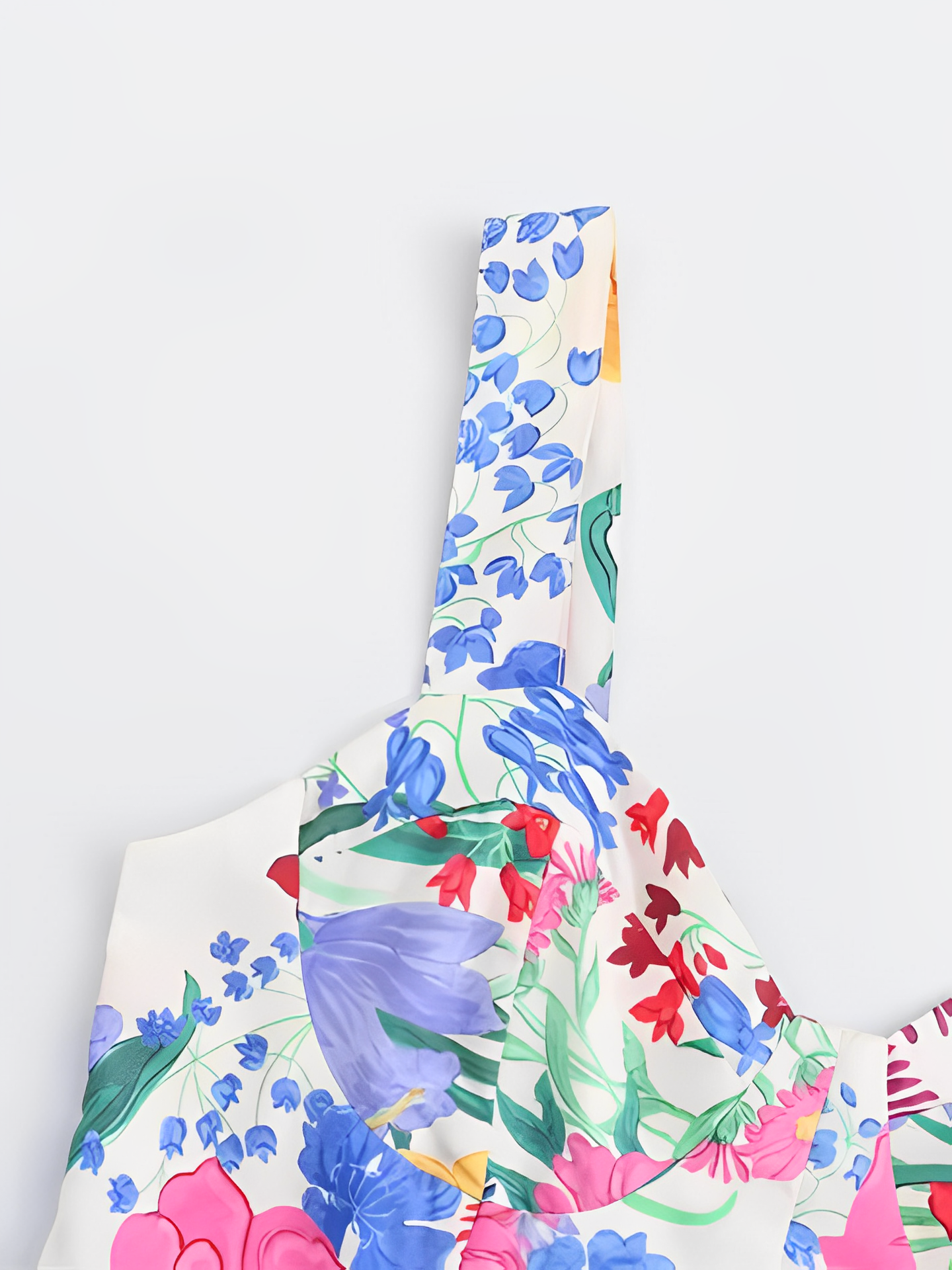 Vestido Feminino Longo Estampado Floral com Alças Finas e Decote Coração - Antonella