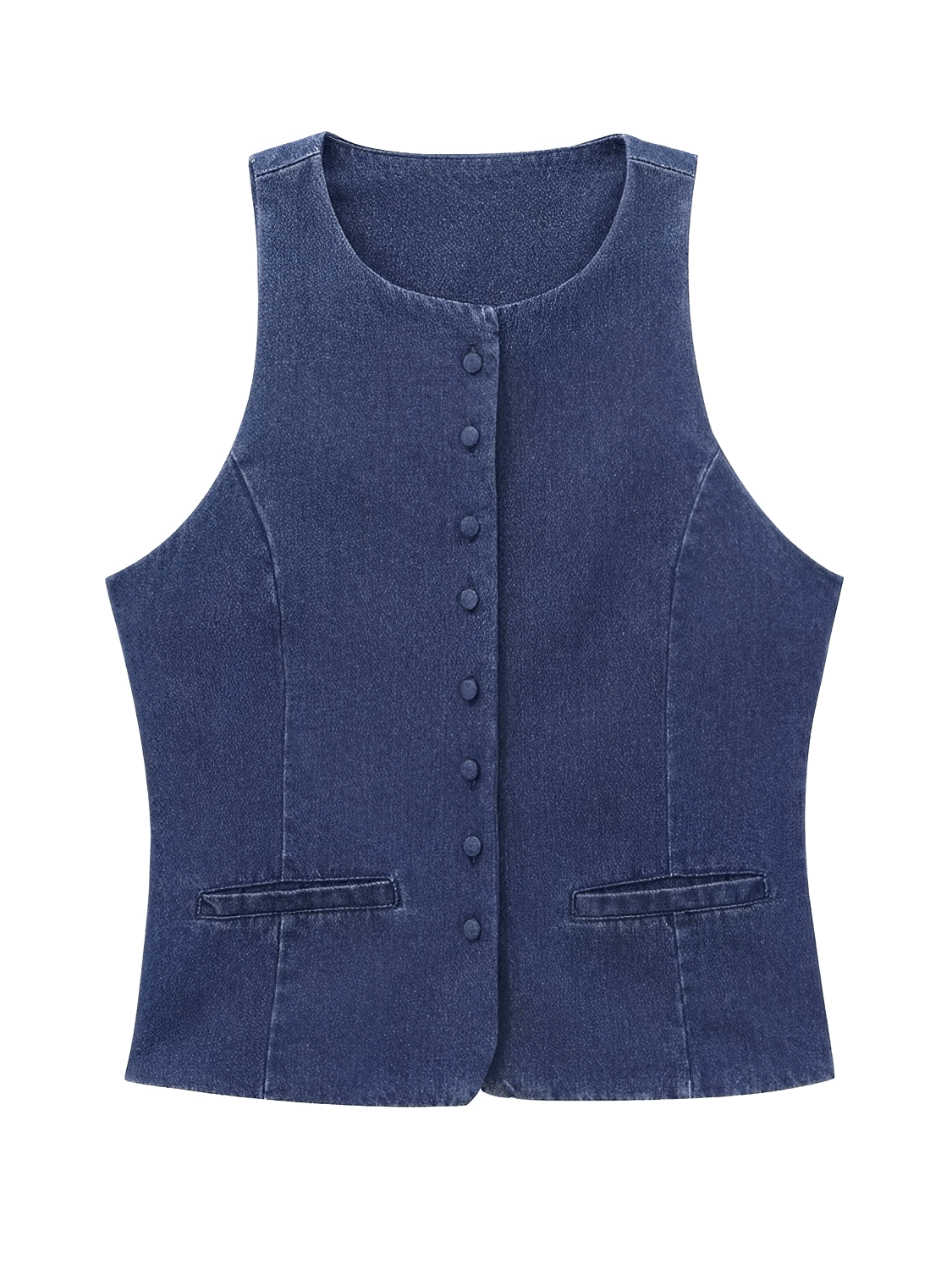 Colete Feminino Jeans Acinturado com Botões Retrô – Larissa