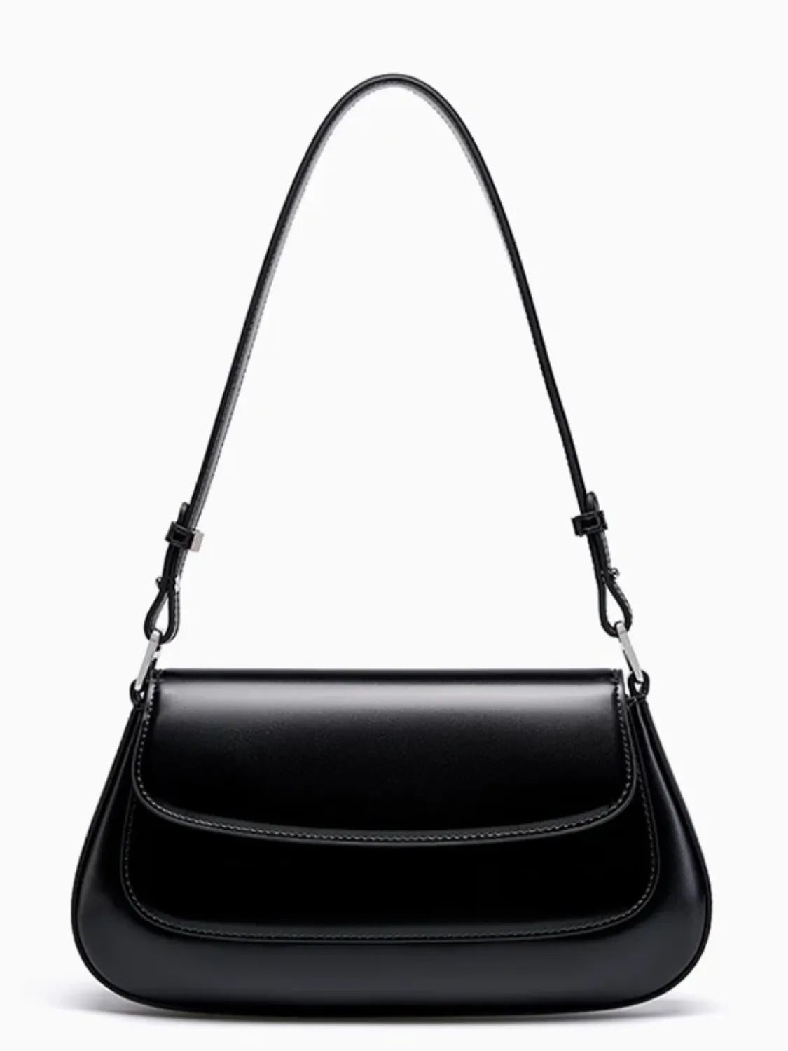Bolsa Feminina Baguete Tiracolo em Couro Genuíno com Alça Ajustável - Briana