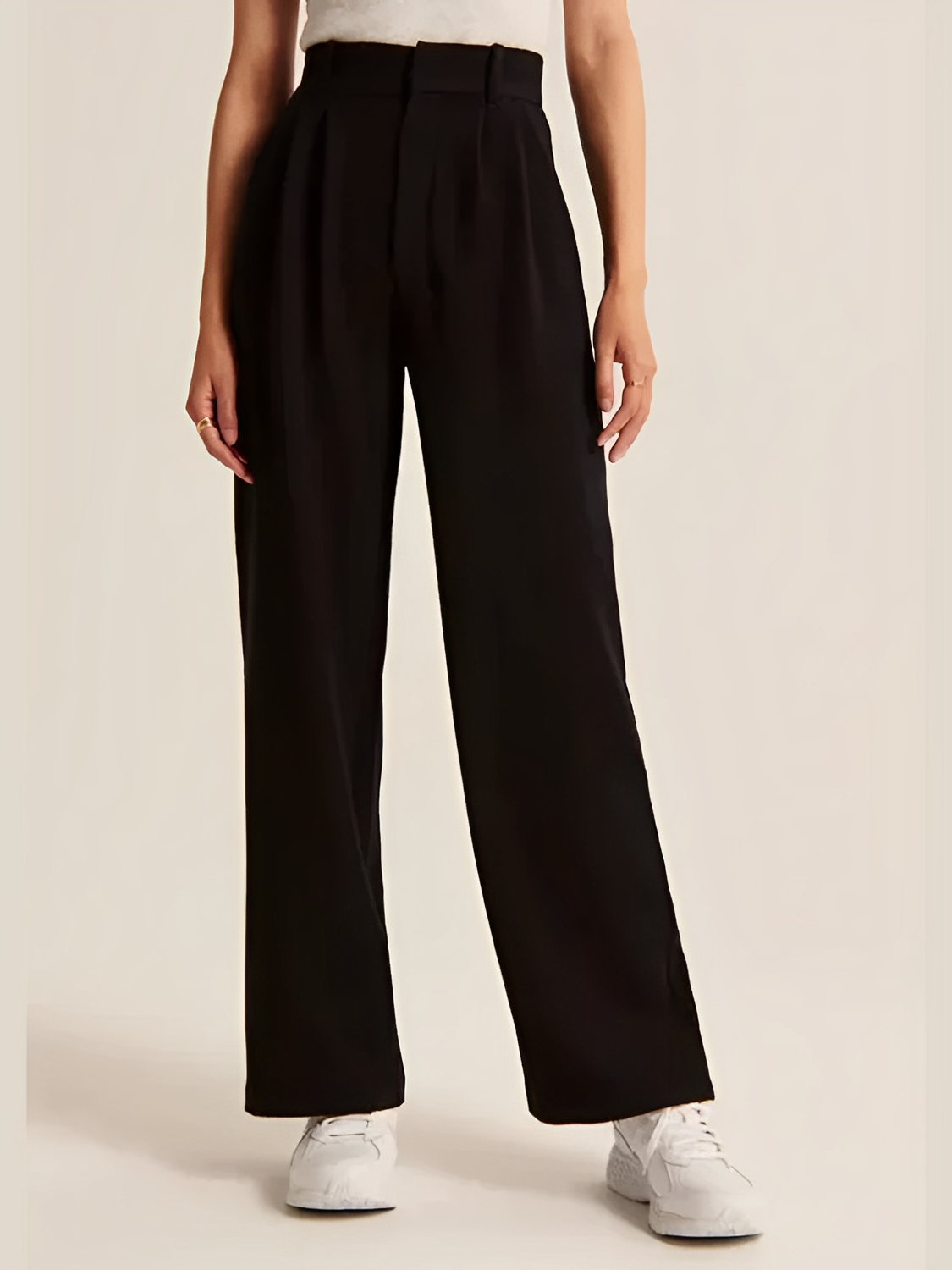 Calça Feminina de Alfaiataria com Cintura Alta e Modelagem Wide Leg – Samira