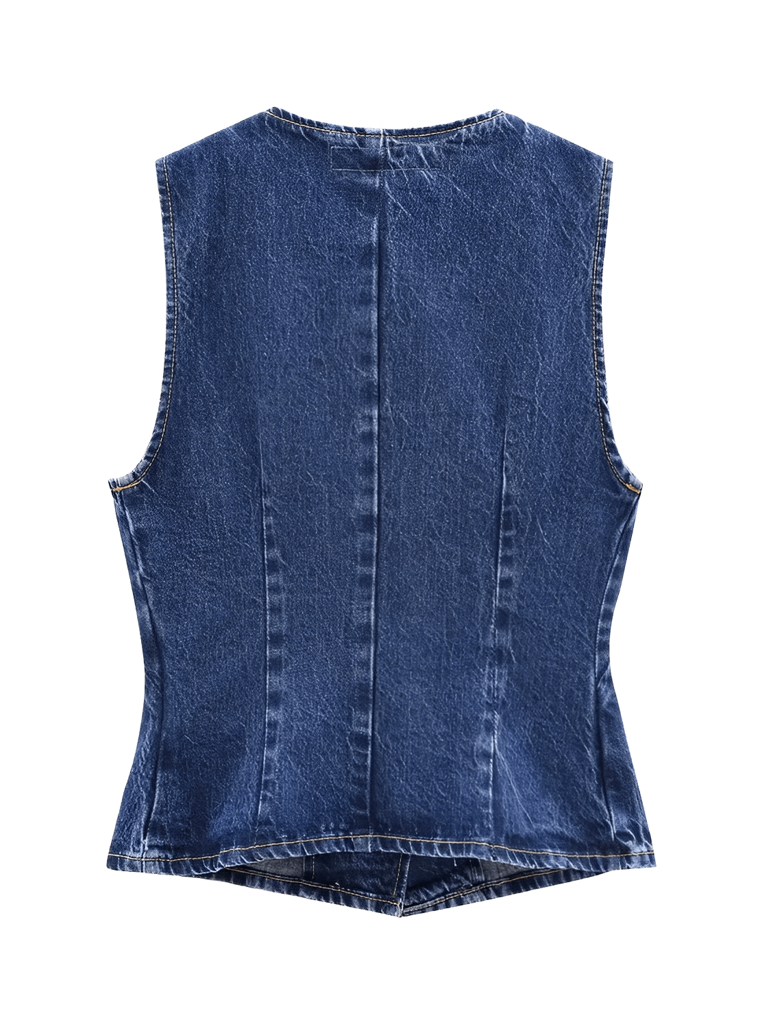 Colete Feminino Jeans Ajustado com Fechamento Assimétrico em Botões – Rose