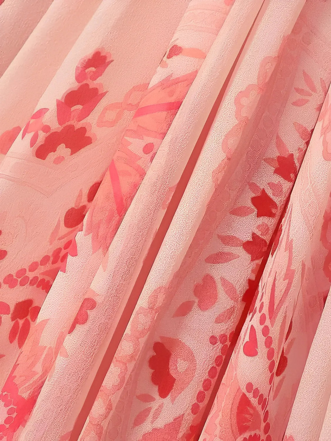 Vestido Feminino Longo Estampado de Manga Longa e Acinturado - Clarisse