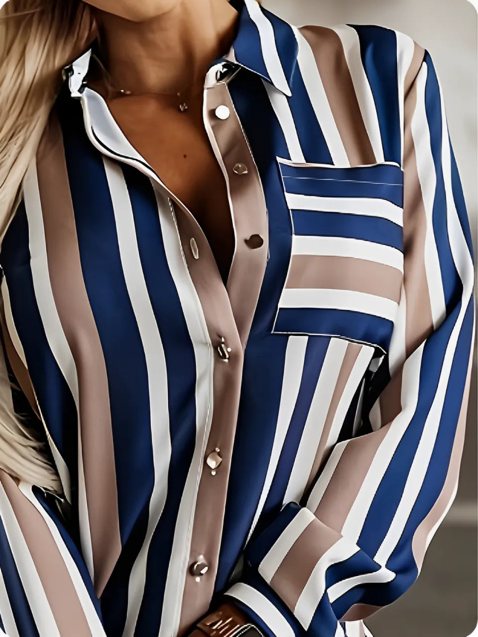 Camisa Feminina Social Listrada Atemporal - Mayra