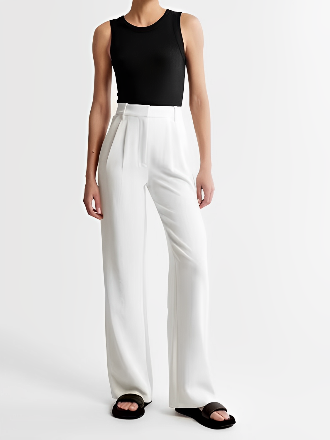 Calça Feminina de Alfaiataria com Cintura Alta e Modelagem Wide Leg – Samira