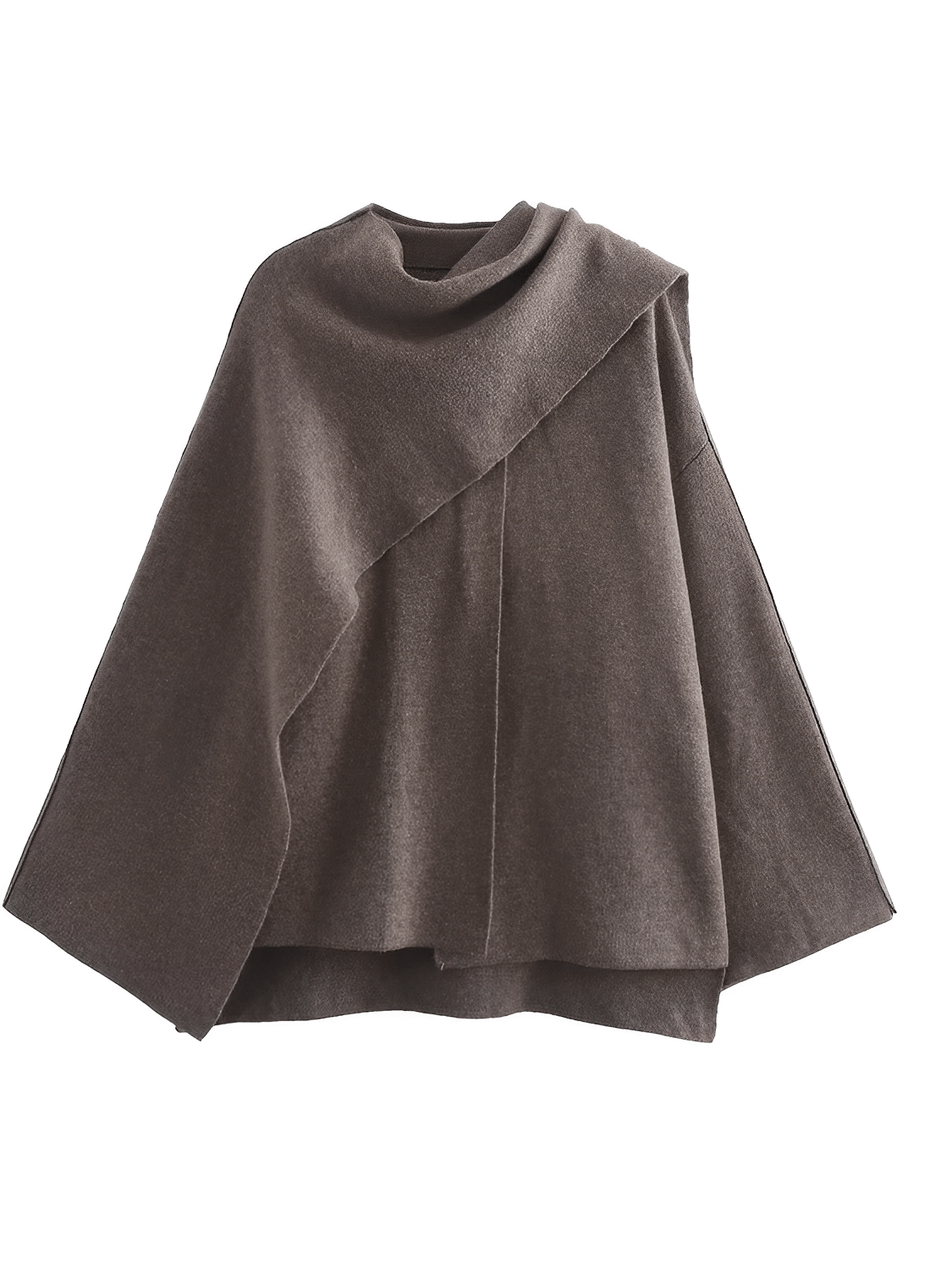 Casaco Feminino Poncho com Gola Lenço Elegante – Alana