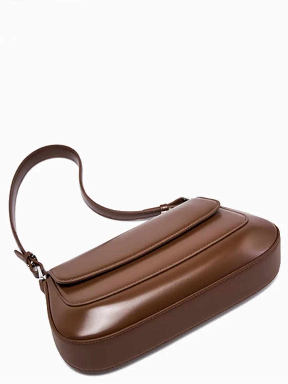 Bolsa Feminina Baguete Tiracolo em Couro Genuíno com Alça Ajustável - Briana [FRETE FULL]