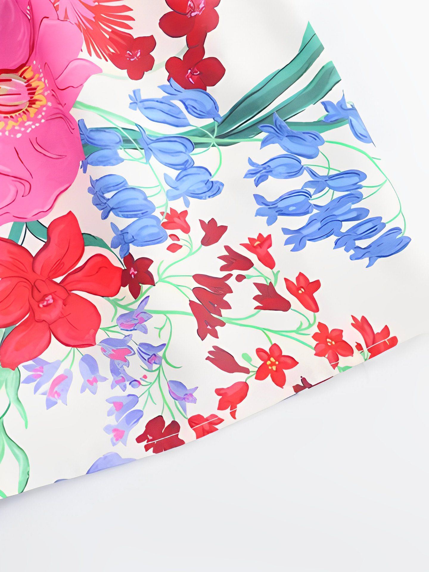 Vestido Feminino Longo Estampado Floral com Alças Finas e Decote Coração - Antonella