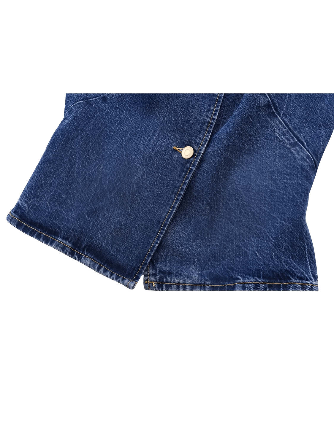 Colete Feminino Jeans Ajustado com Fechamento Assimétrico em Botões – Rose