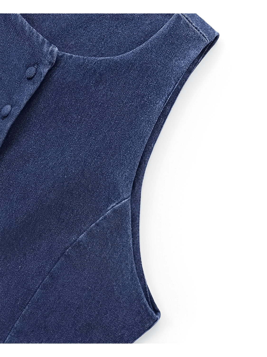 Colete Feminino Jeans Acinturado com Botões Retrô – Larissa
