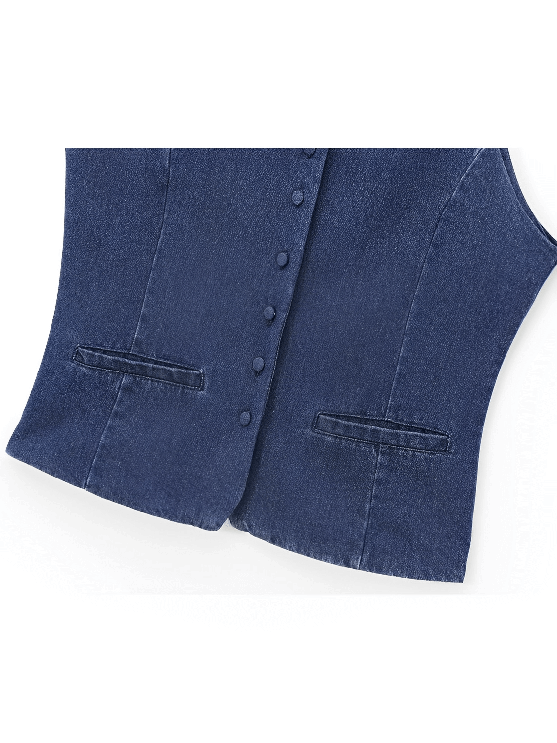 Colete Feminino Jeans Acinturado com Botões Retrô – Larissa
