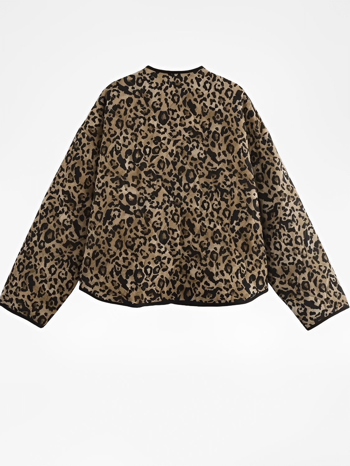 Casaco Feminino Acolchoado com Estampa Animal Print Bolsos e Fechamento em Botão de Pressão - Pabline