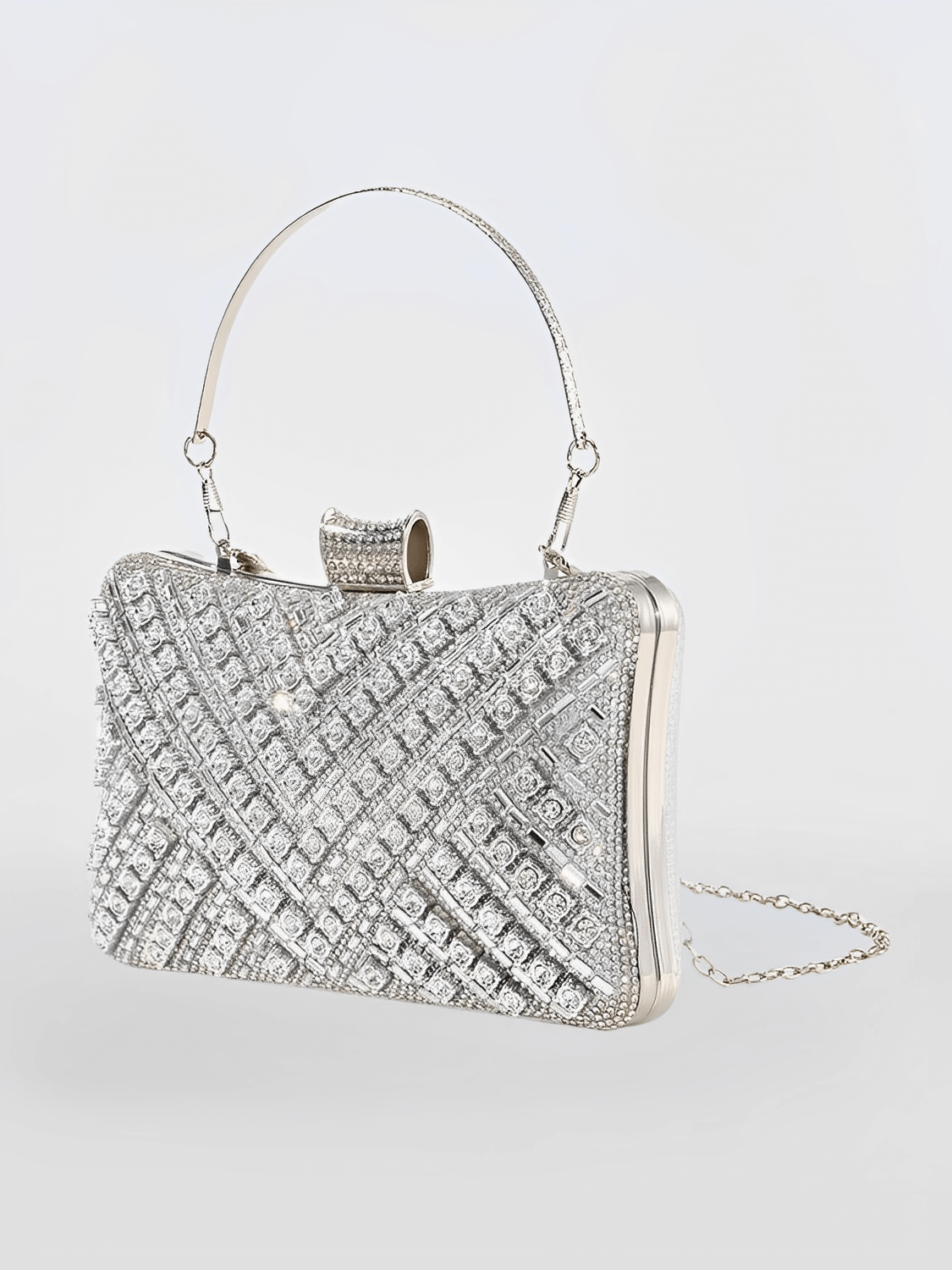 Bolsa Feminina Clutch Com Cristais e Alças Removíveis para Festa  –  Nayra