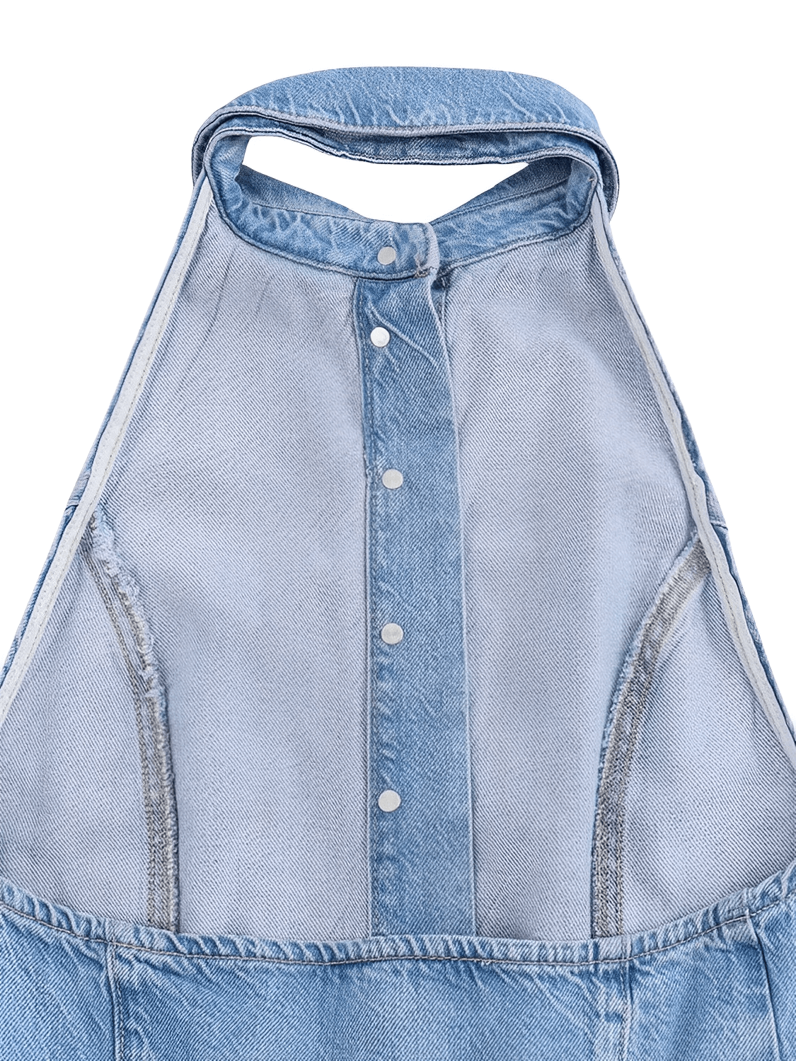 Macacão Feminino Jeans com Decote Nadador e Abertura Frontal em Botões Modelagem Wide Leg  - Jordana