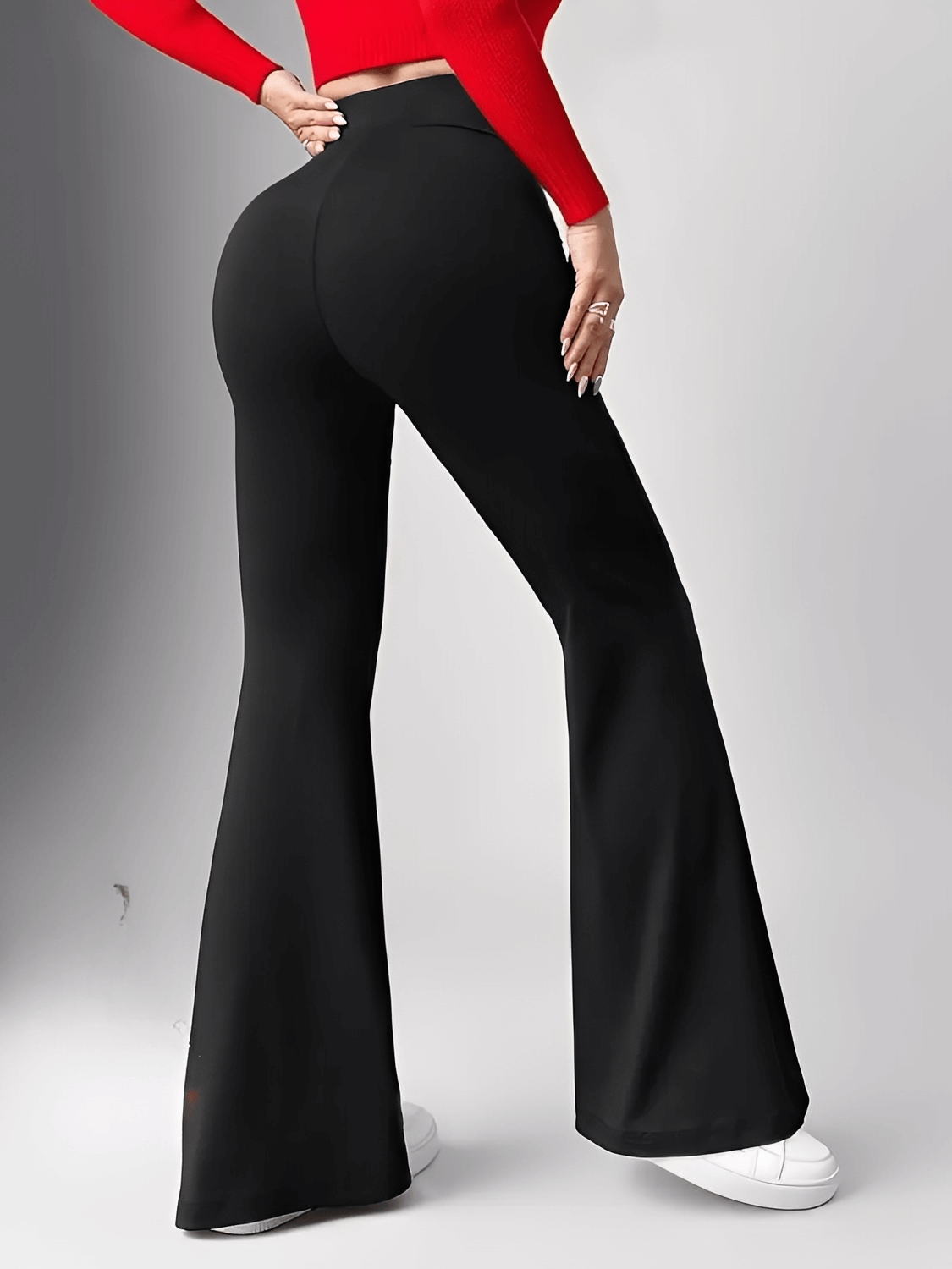 Calça Feminina Flare com Forro Peluciado Cintura Alta Modeladora e Efeito Levanta Bumbum - Magnólia