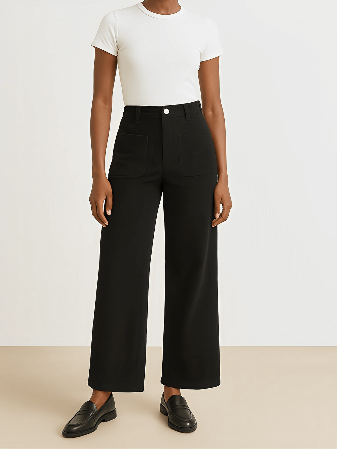 Calça Feminina Vintage em Veludo Cotelê com Bolsos Frontais Cintura Alta e Modelagem Wide Leg - Antonia