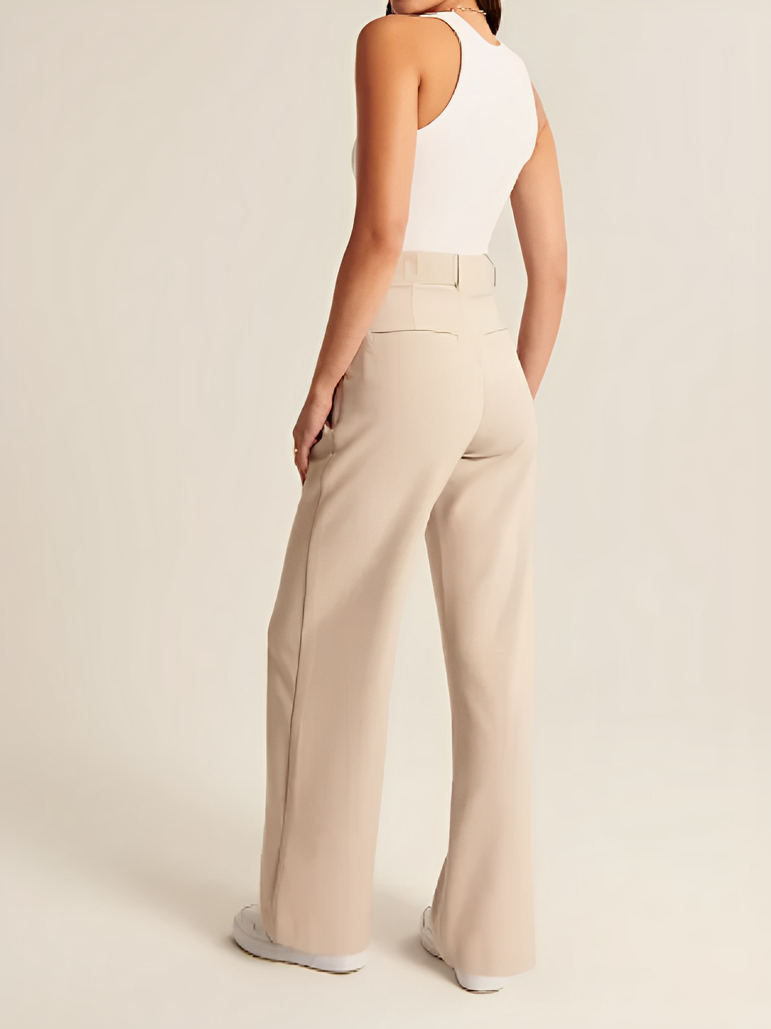 Calça Feminina de Alfaiataria com Cintura Alta e Modelagem Wide Leg – Samira