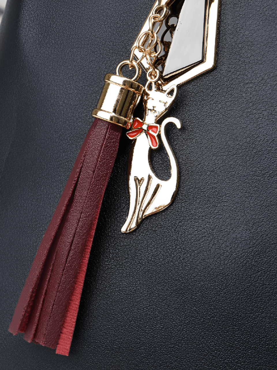 Conjunto de 2 Bolsas Femininas Elegantes com Alça Transversal e de Ombro com Zíper e Acessórios – Amber