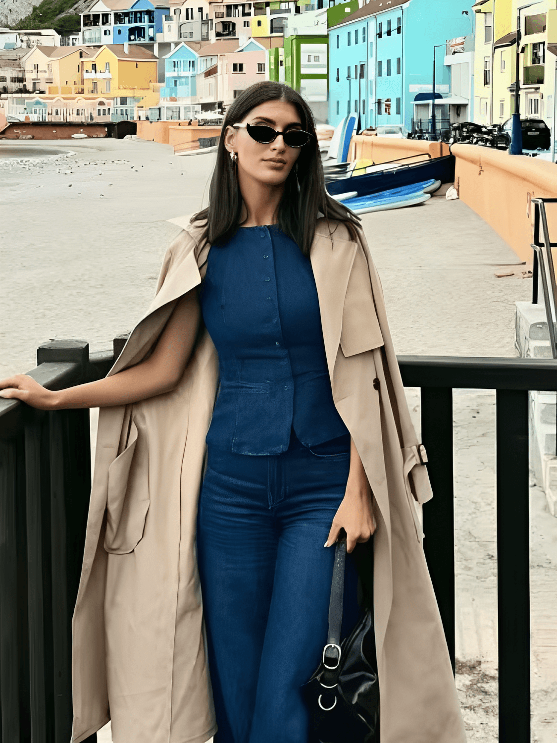 Colete Feminino Jeans Acinturado com Botões Retrô – Larissa