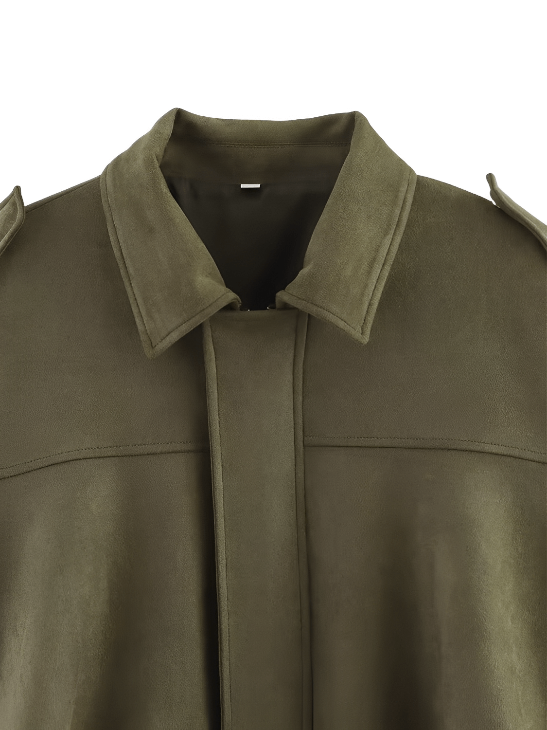 Jaqueta Feminina Bomber Oversized em Camurça com Zíper e Recortes nos Ombros – Ione