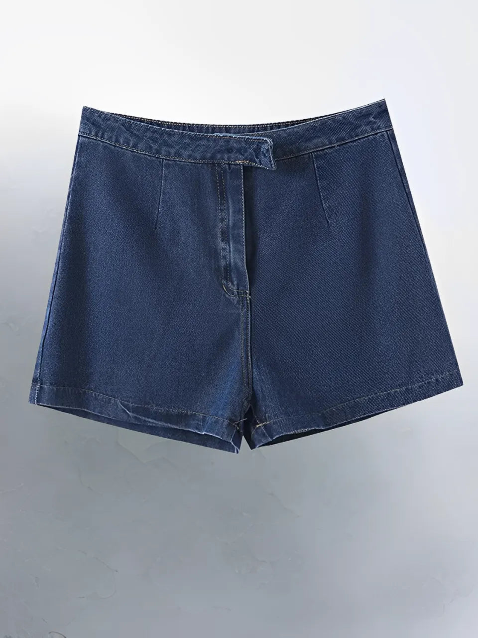 Conjunto Feminino Jeans com Colete de Botões e Short de Cintura Alta - Raiza