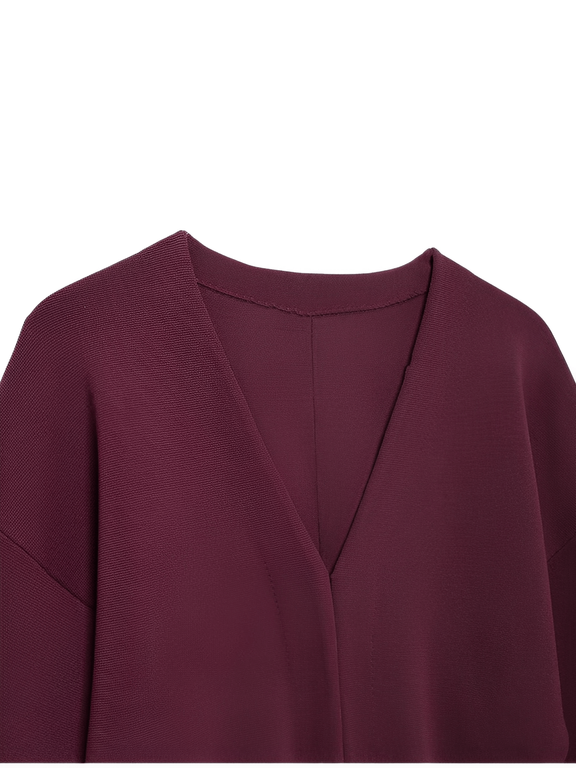 Conjunto Feminino de Tricô com Suéter Gola V e Saia Reta com Cintura Elástica - Viviene
