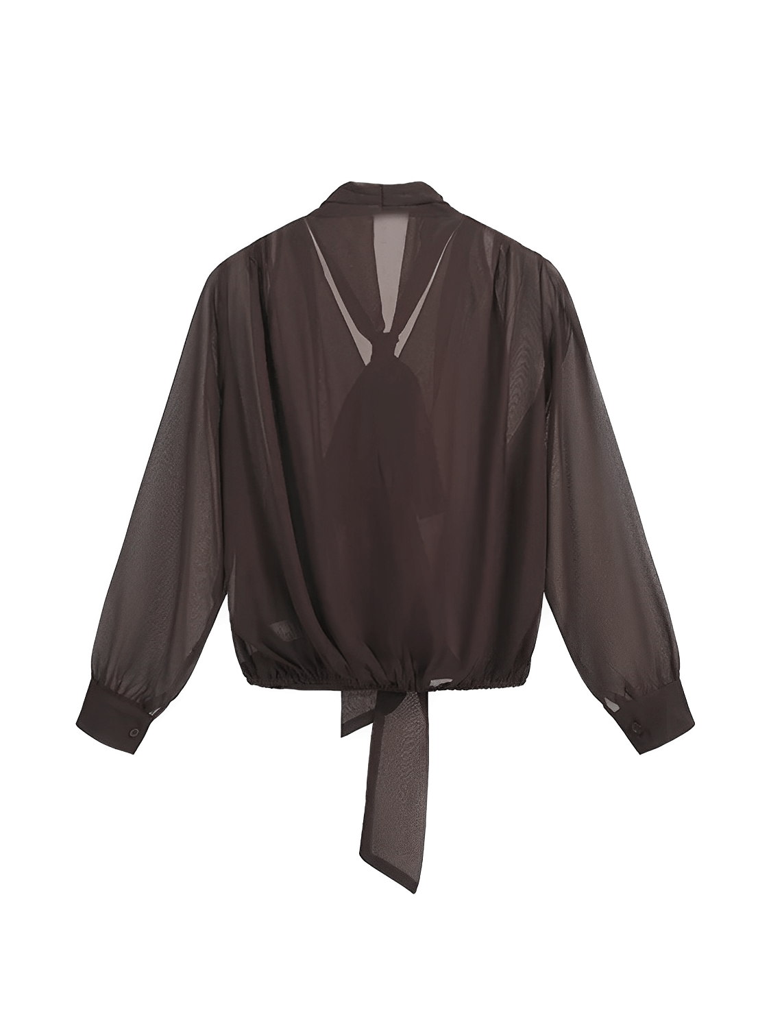 Camisa Feminina em Chiffon com Gola Laço e Punhos com Fechamento em Botão - Evangeline