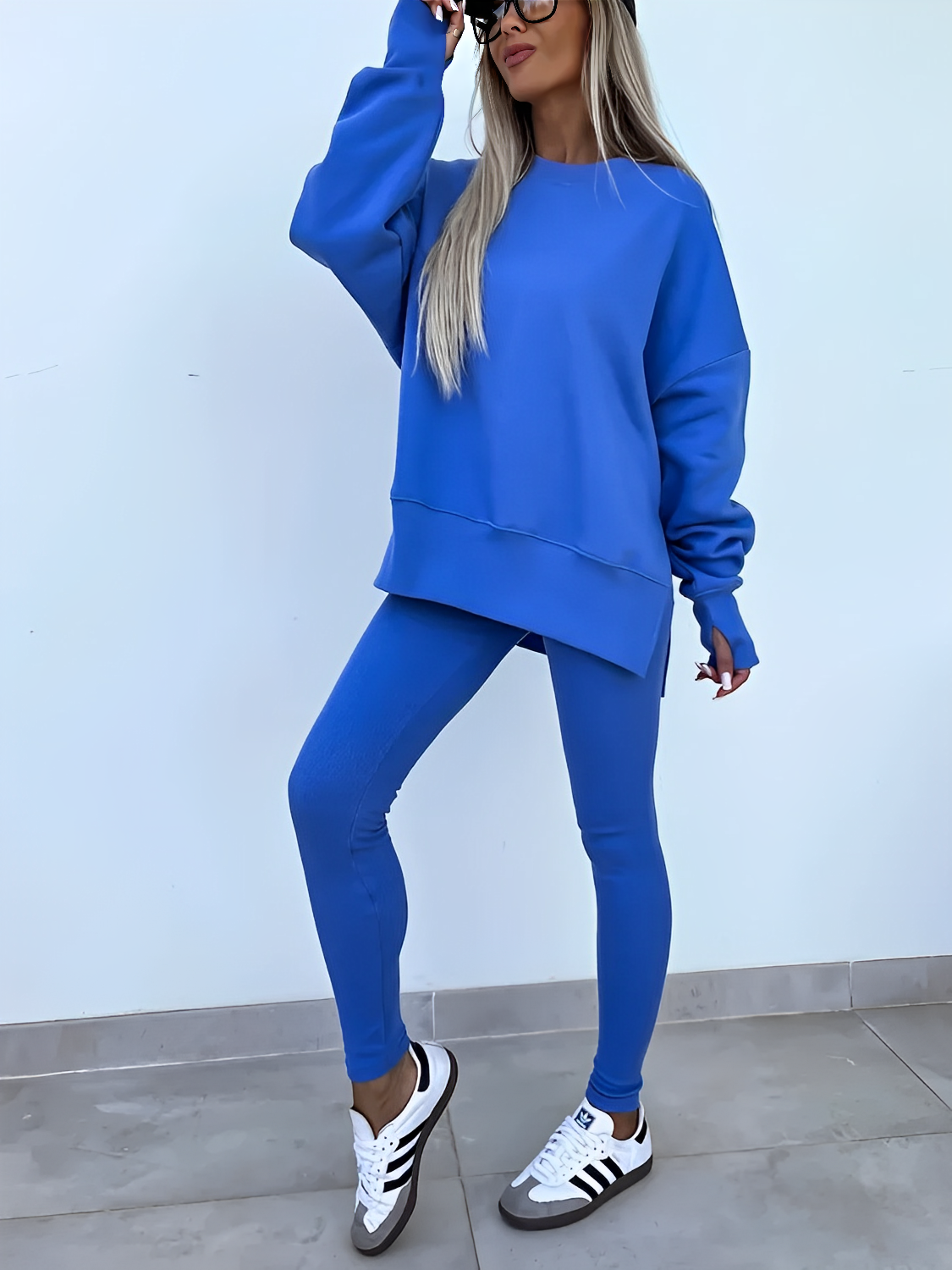 Conjunto Feminino de Moletom Oversized com Suéter Mullet e Calça Legging– Nayra [FRETE FULL]