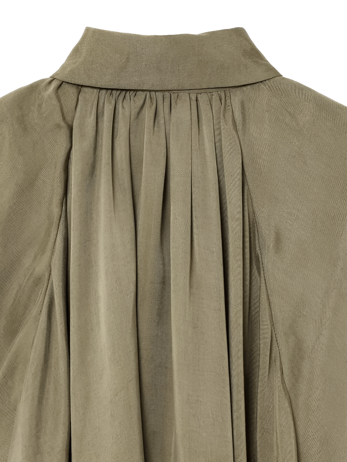 Camisa Feminina Acetinada Oversized com Manga Bufante e Fechamento em Zíper – Milene