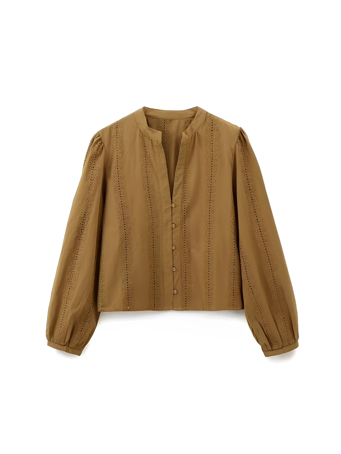 Blusa Feminina Boho em Laise com Mangas Longas e Botões - Beatrice