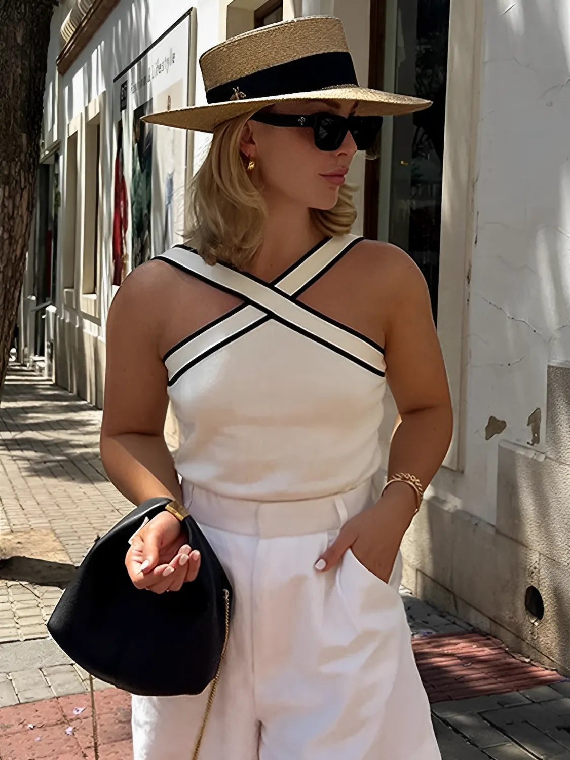 Blusa Feminina Tricô com Detalhe Transpassado Frontal - Virginia