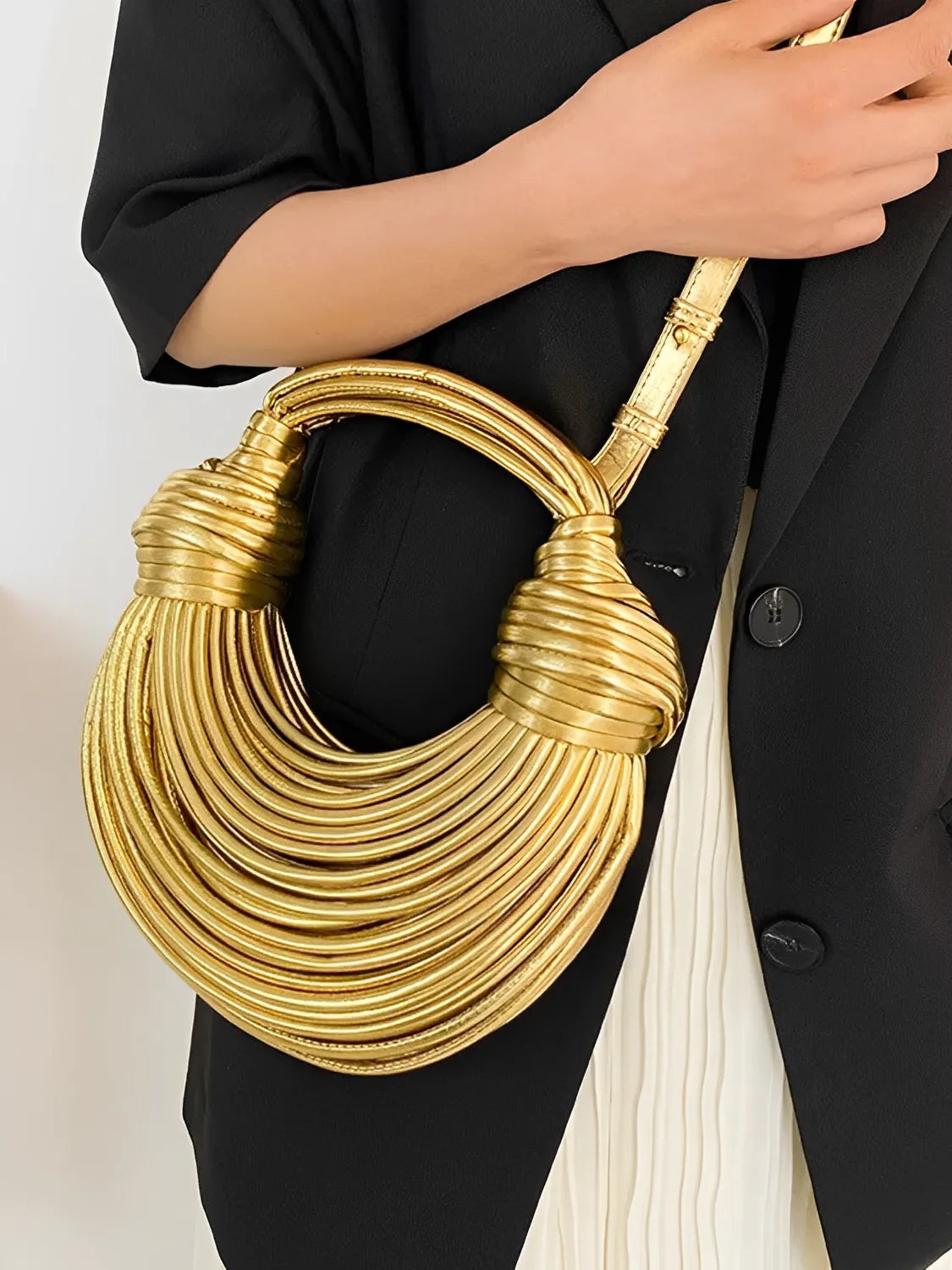 Bolsa Feminina Clutch de Mão com Detalhes em Cordas e Nós - Crada [FRETE FULL]
