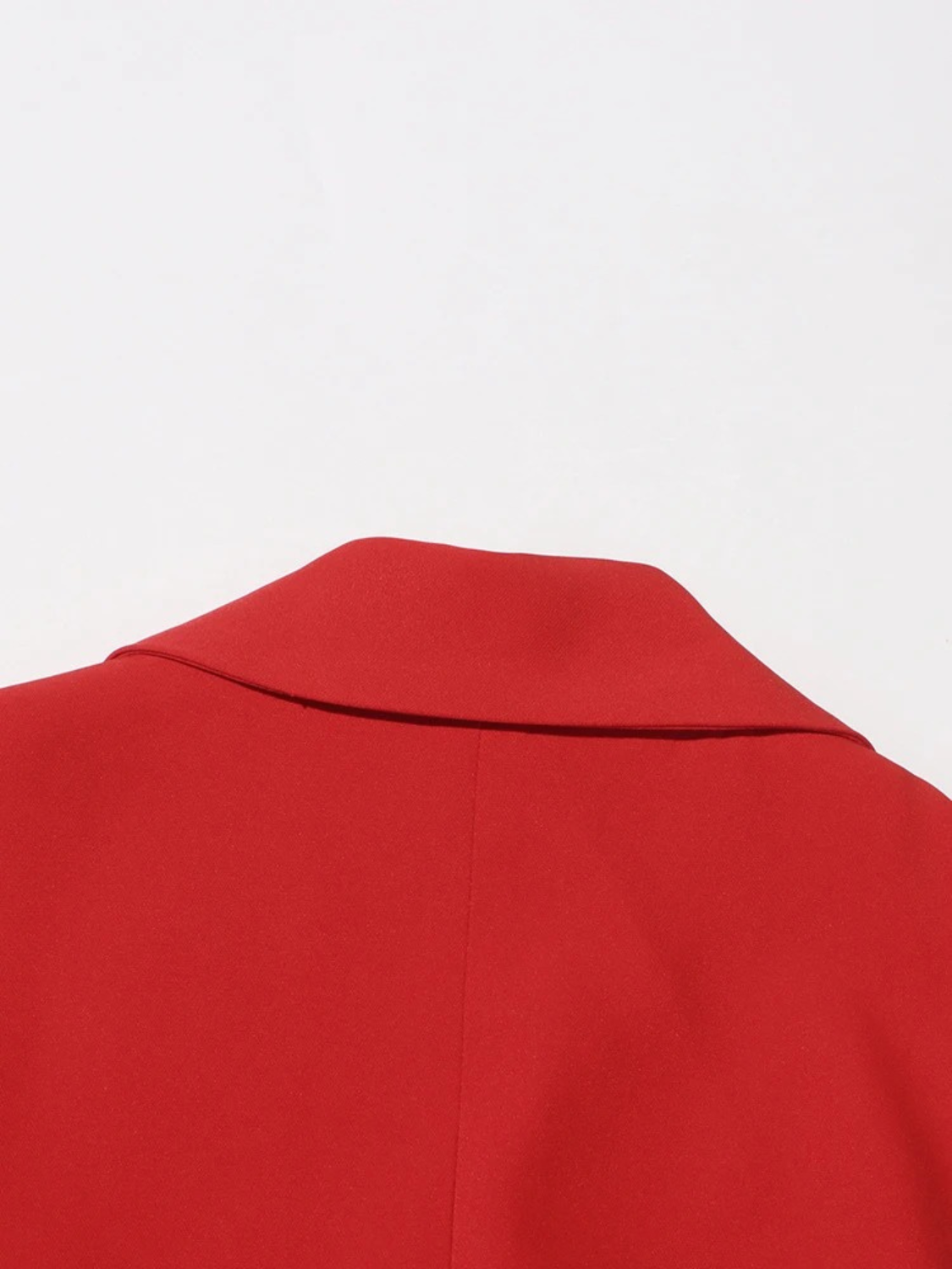 Vestido Feminino Midi Vermelho Decote em V Elegante Acinturado e Sem Mangas - Elysia