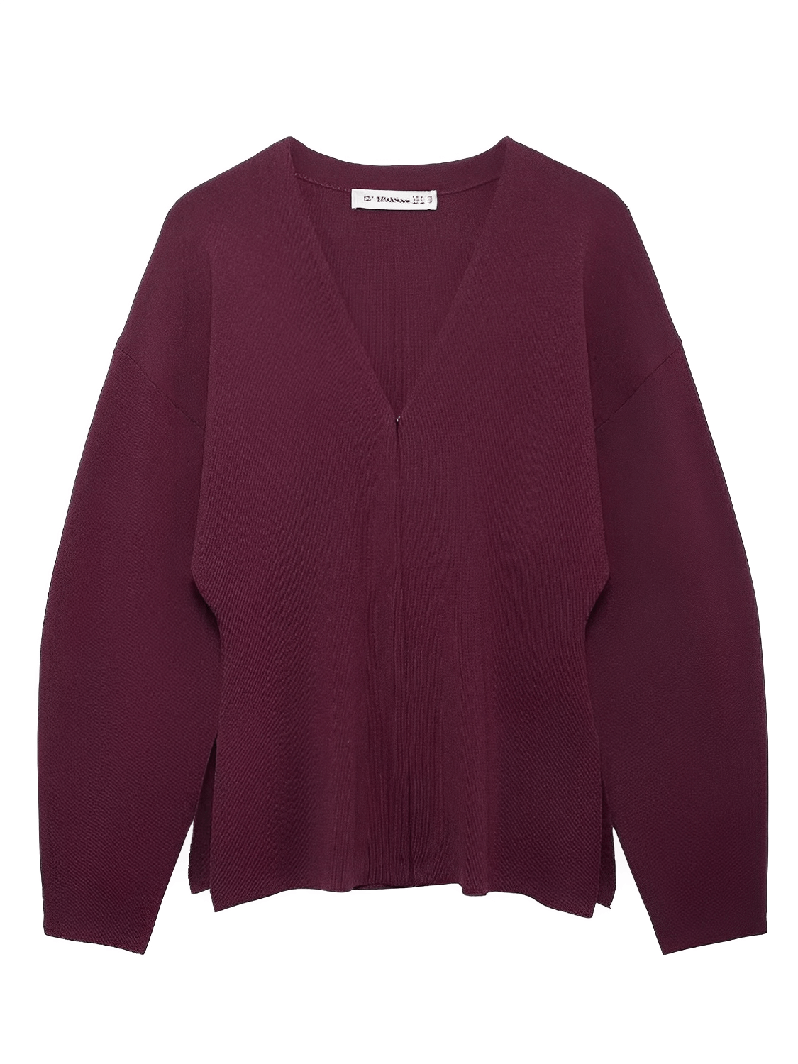 Conjunto Feminino de Tricô com Suéter Gola V e Saia Reta com Cintura Elástica - Viviene